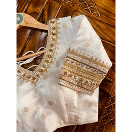 BANARASI HANDWORK 0FF WHITE BLOUSE