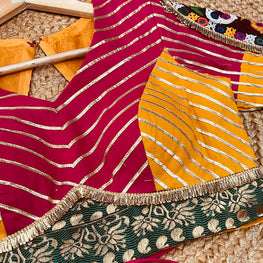 PINK AND YELLOW BANJARA BLOUSE HANDMADEAHOLIC BY MISHKA