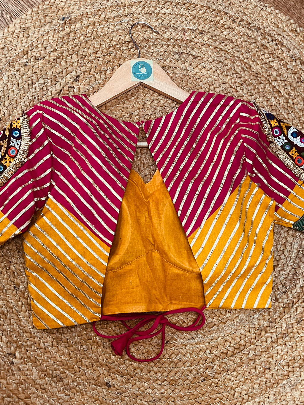 PINK AND YELLOW BANJARA BLOUSE HANDMADEAHOLIC BY MISHKA