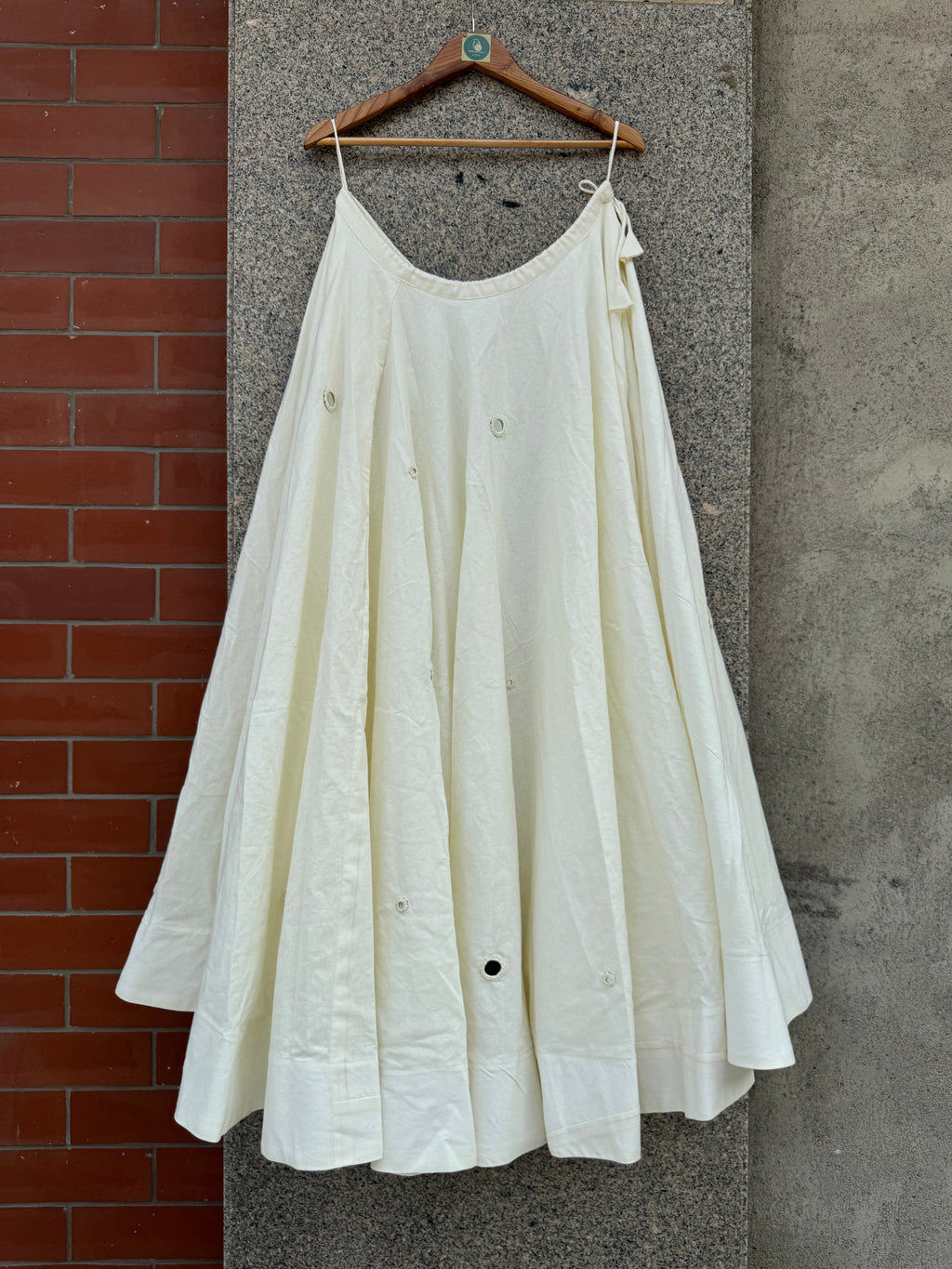 OFF WHITE UMBRELLA MIRROR WORK SKIRT HANDMADEAHOLIC BY MISHKA