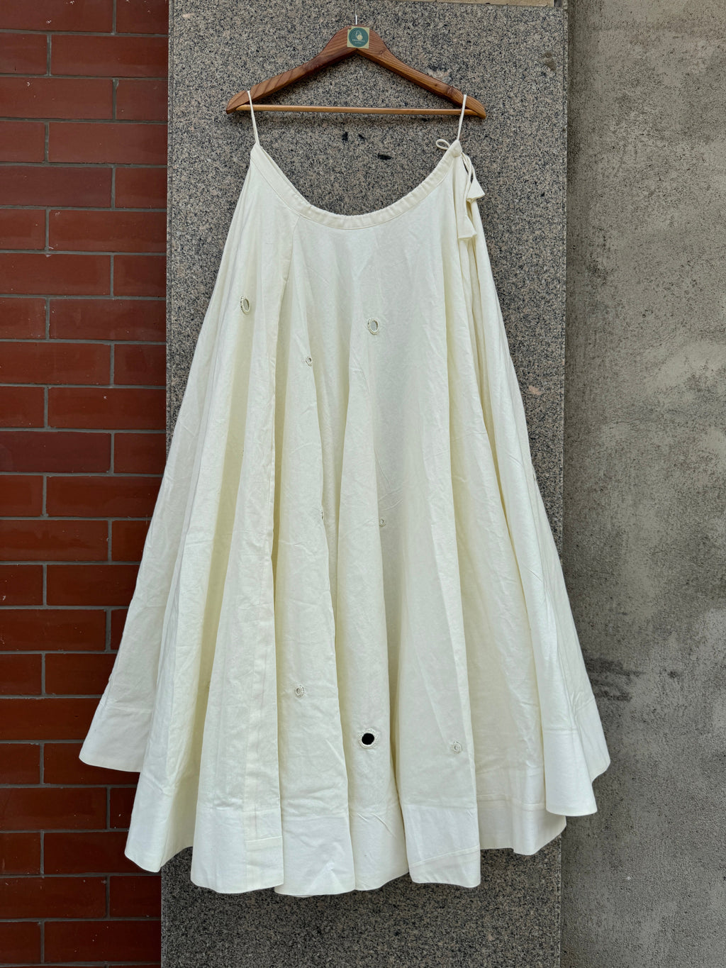 OFF WHITE UMBRELLA MIRROR WORK SKIRT HANDMADEAHOLIC BY MISHKA