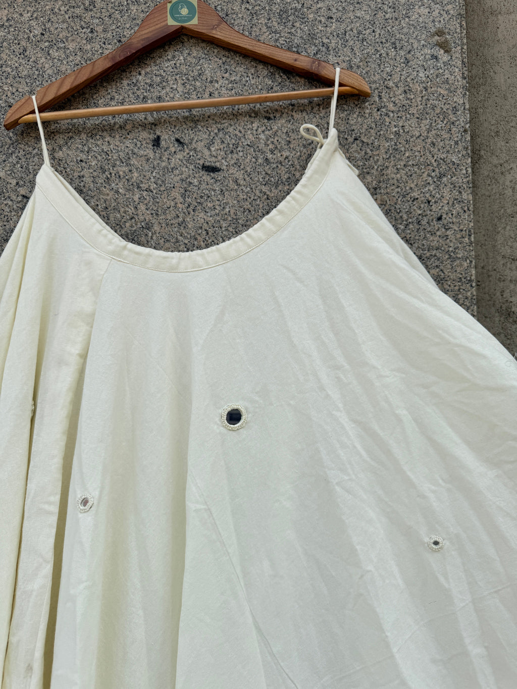 OFF WHITE UMBRELLA MIRROR WORK SKIRT HANDMADEAHOLIC BY MISHKA
