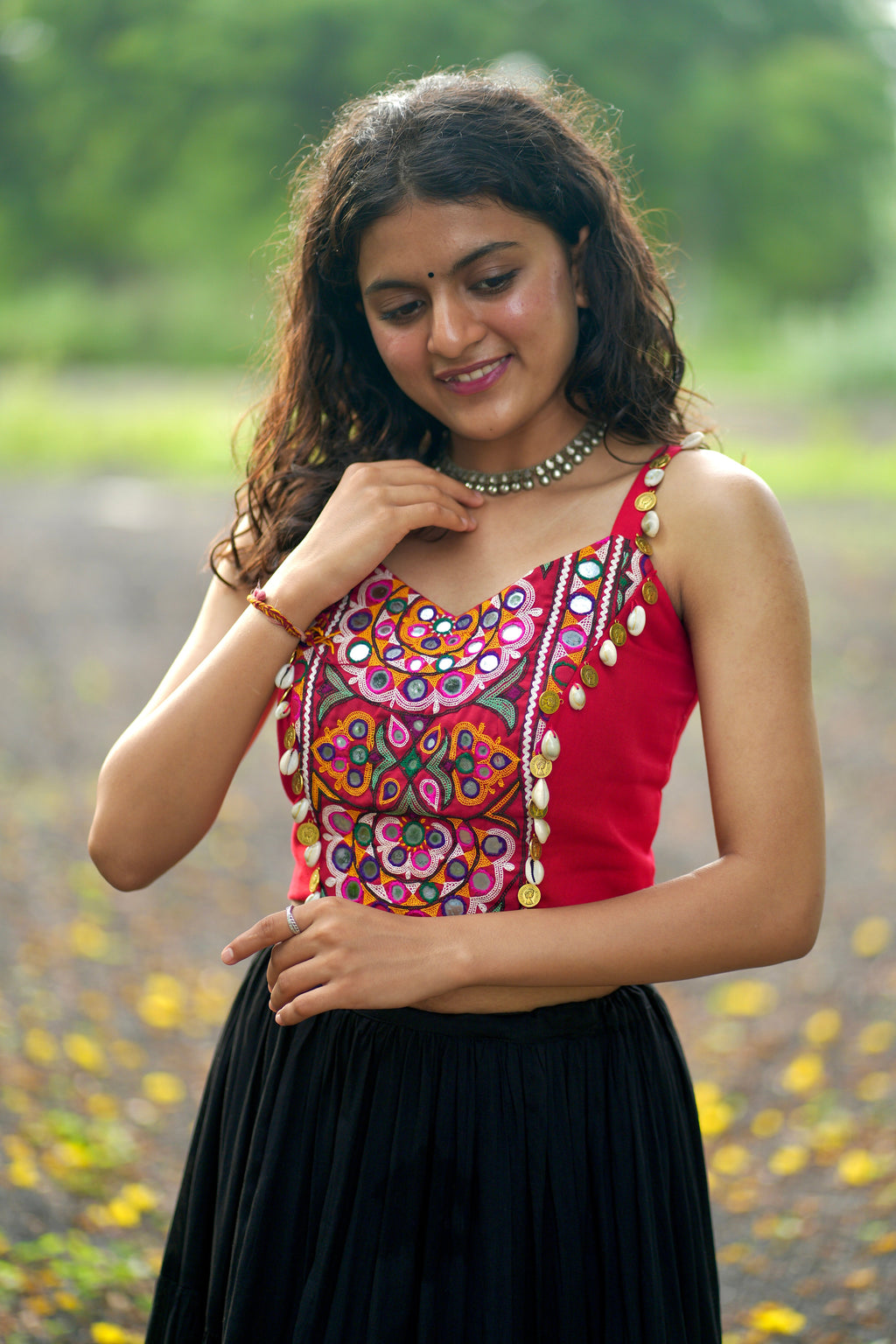 RED AND BLACK CHANIYA CHOLI HANDMADEAHOLIC BY MISHKA