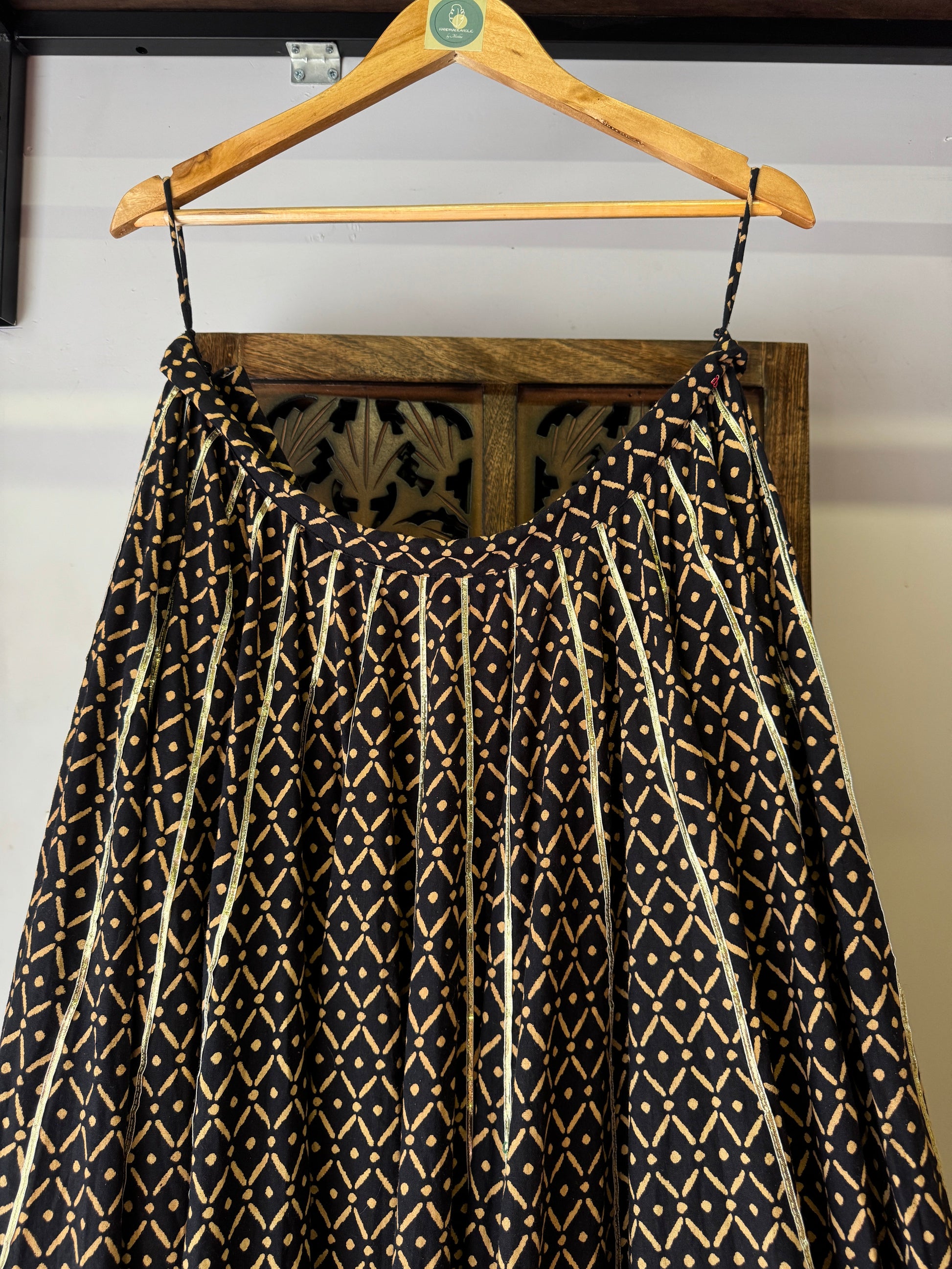 BLACK SKIN AJRAKH SKIRT RAAS'25 HANDMADEAHOLIC BY MISHKA