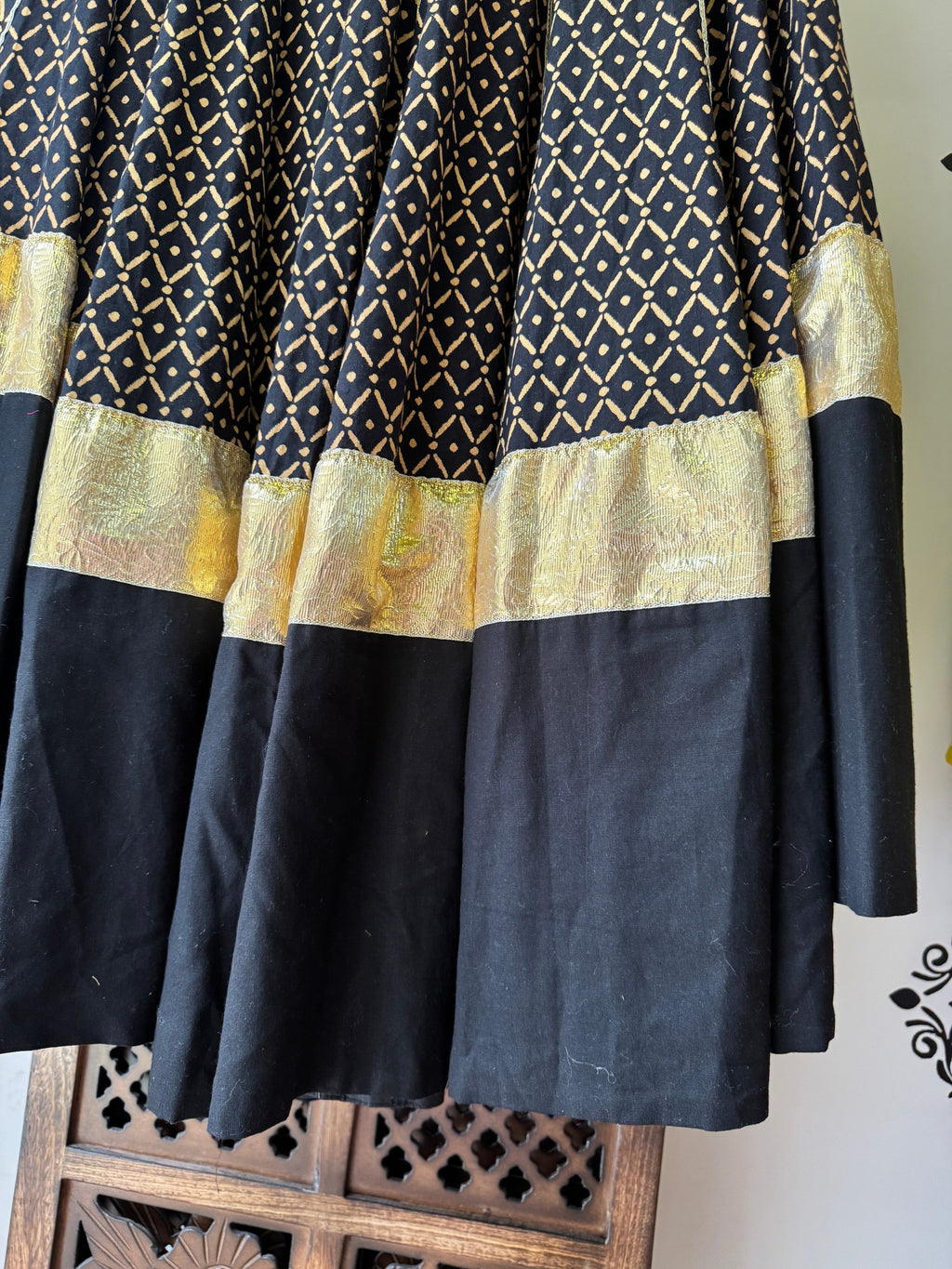 BLACK SKIN AJRAKH SKIRT RAAS'25 HANDMADEAHOLIC BY MISHKA