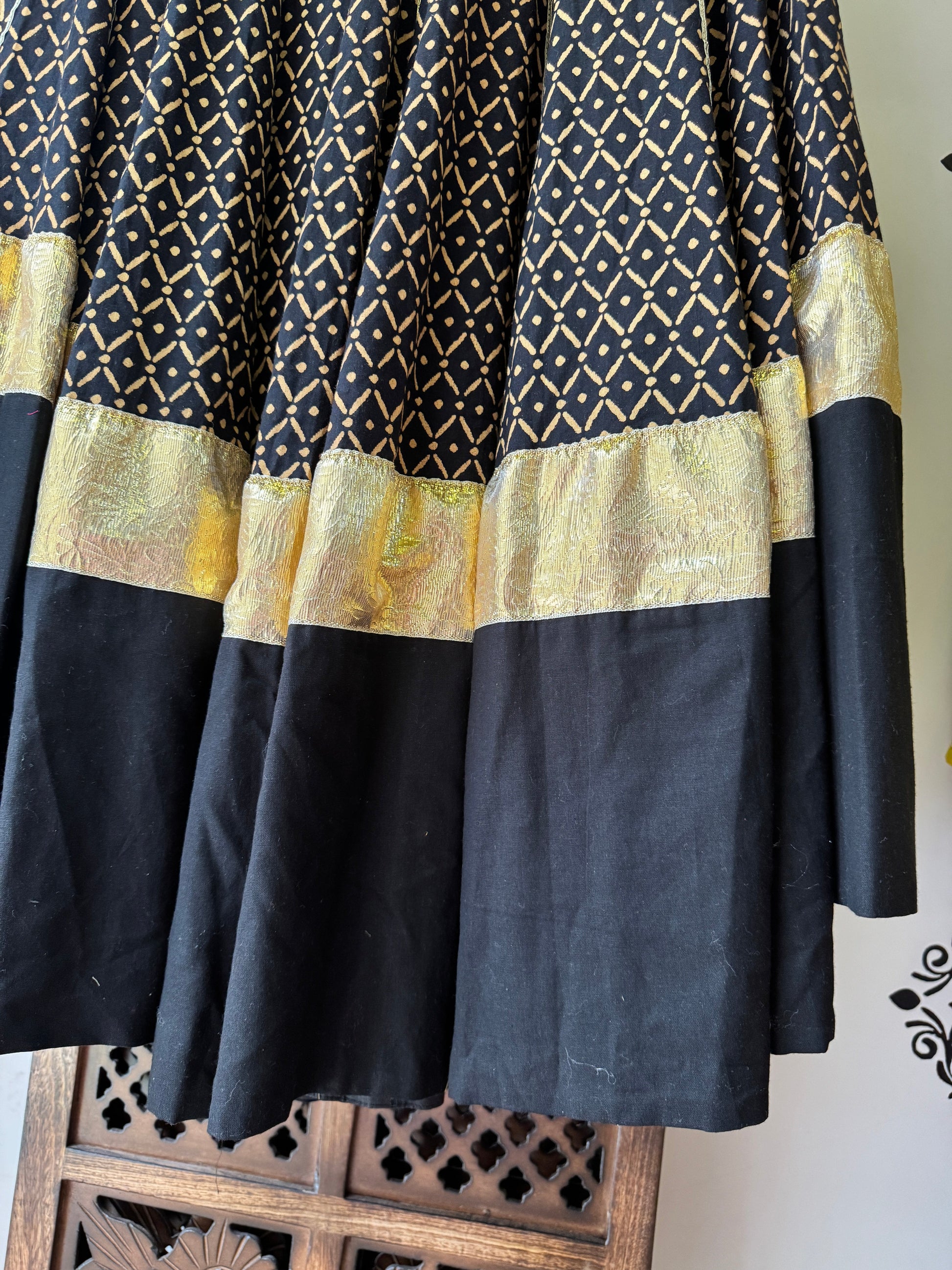 BLACK SKIN AJRAKH SKIRT RAAS'25 HANDMADEAHOLIC BY MISHKA