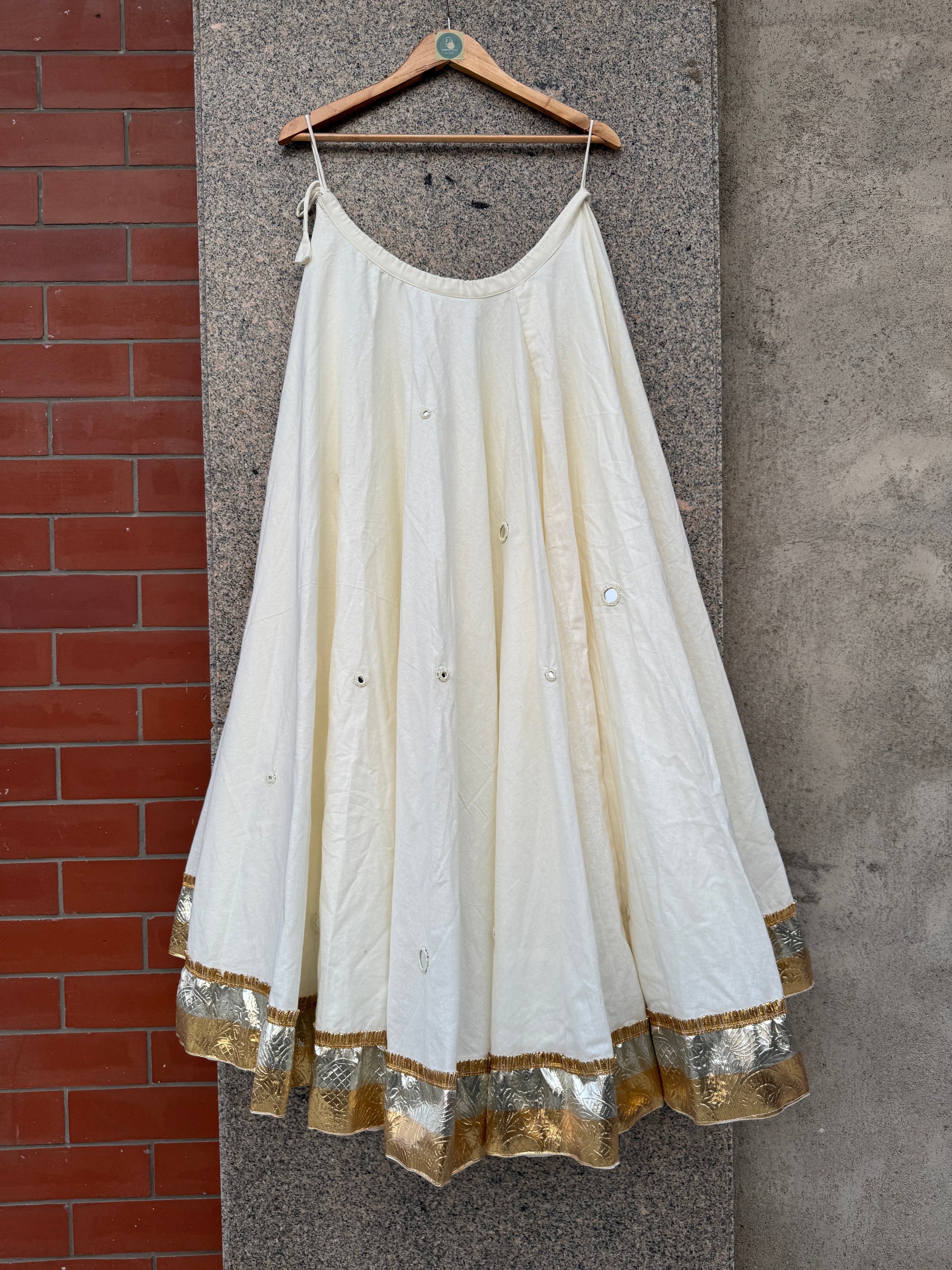 OFF WHITE UMBRELLA MIRROR WORK LAMPI SKIRT HANDMADEAHOLIC BY MISHKA