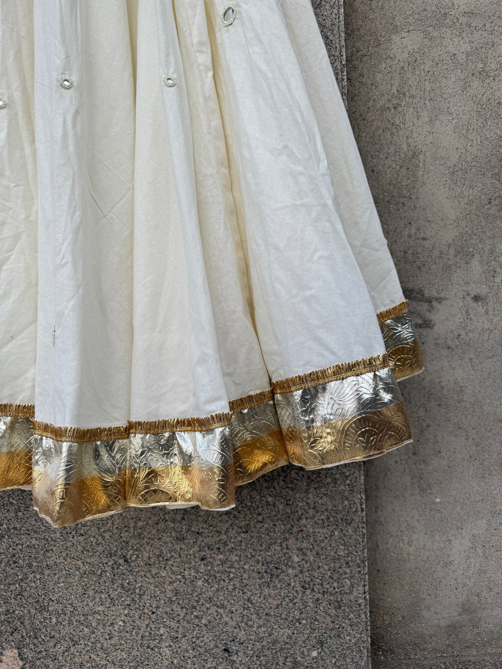 OFF WHITE UMBRELLA MIRROR WORK LAMPI SKIRT HANDMADEAHOLIC BY MISHKA
