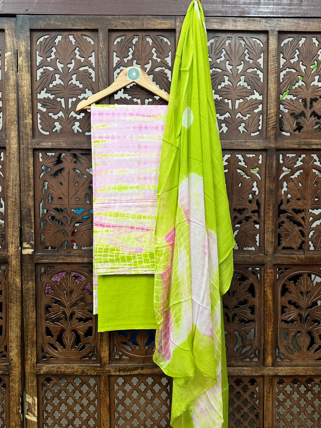 Pastel Zest – Handblock Mul Cotton Unstitched Suit Set With Chiffon Dupatta HANDMADEAHOLIC BY MISHKA