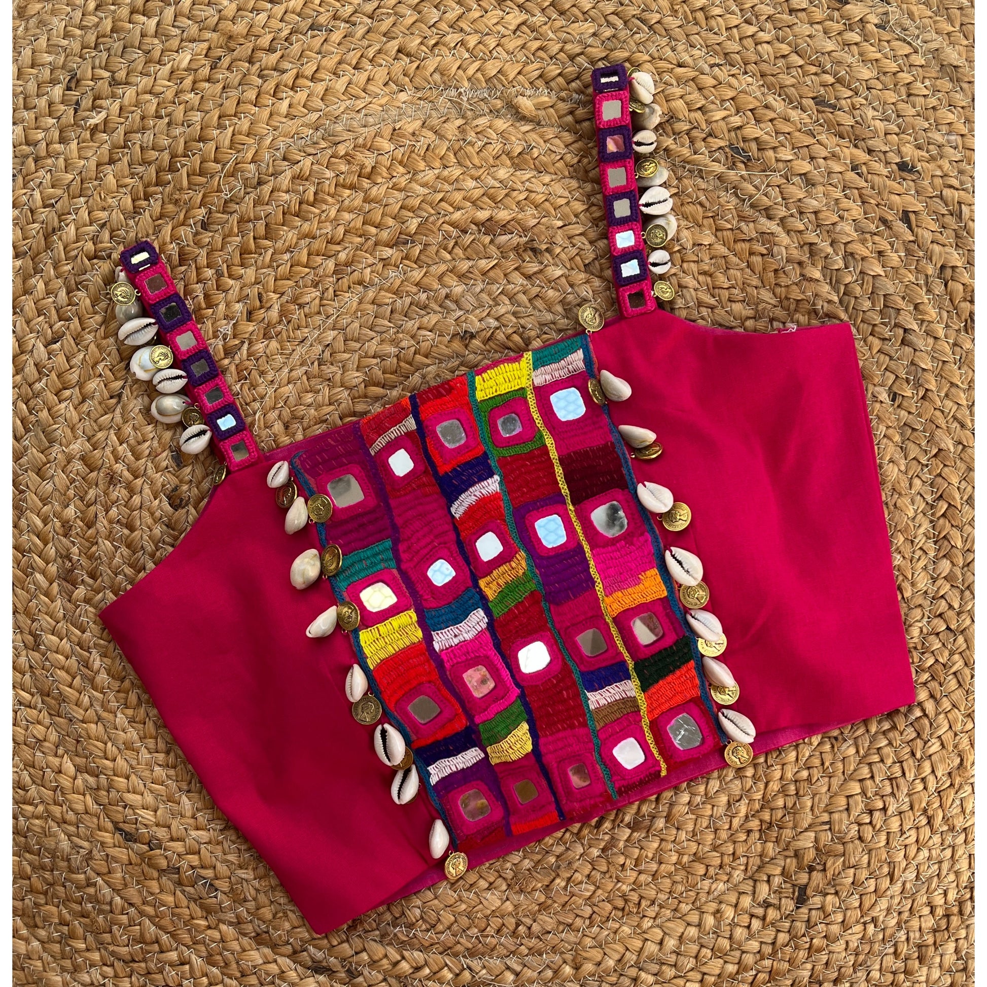 PINK AFGHANI SPAGHETTI BLOUSE HANDMADEAHOLIC BY MISHKA