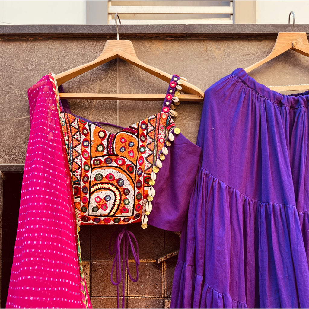 PURPLE BANJARA CHANIYA CHOLI HANDMADEAHOLIC BY MISHKA