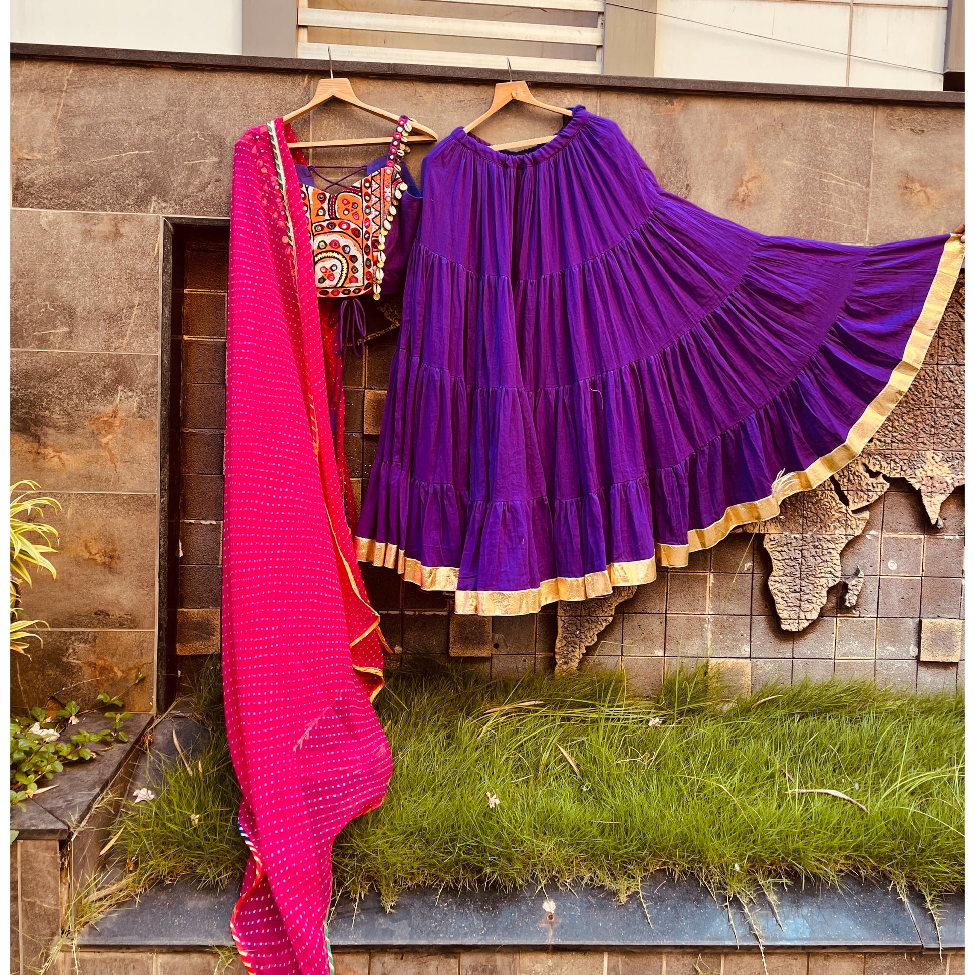 PURPLE BANJARA CHANIYA CHOLI HANDMADEAHOLIC BY MISHKA