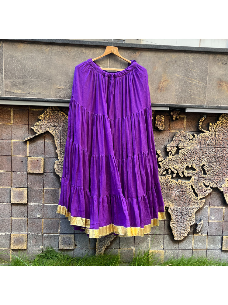 MULMUL COTTON PURPLE SKIRT HANDMADEAHOLIC BY MISHKA