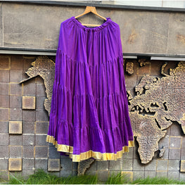 MULMUL COTTON PURPLE SKIRT HANDMADEAHOLIC BY MISHKA