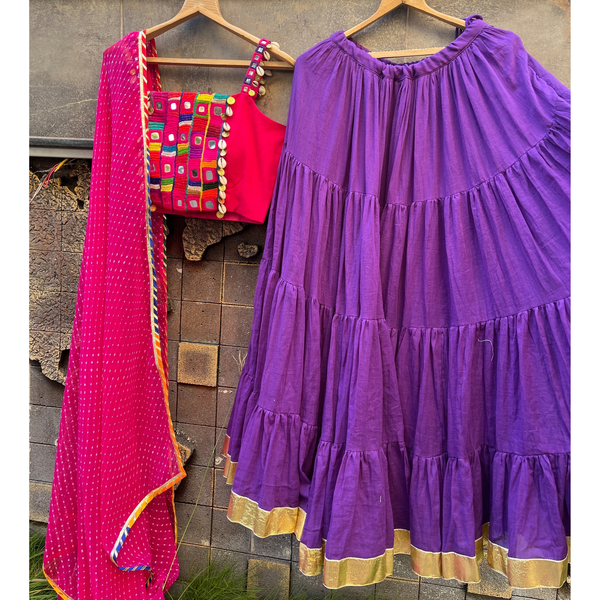 PURPLE AFGHANI CHANIYA CHOLI HANDMADEAHOLIC BY MISHKA