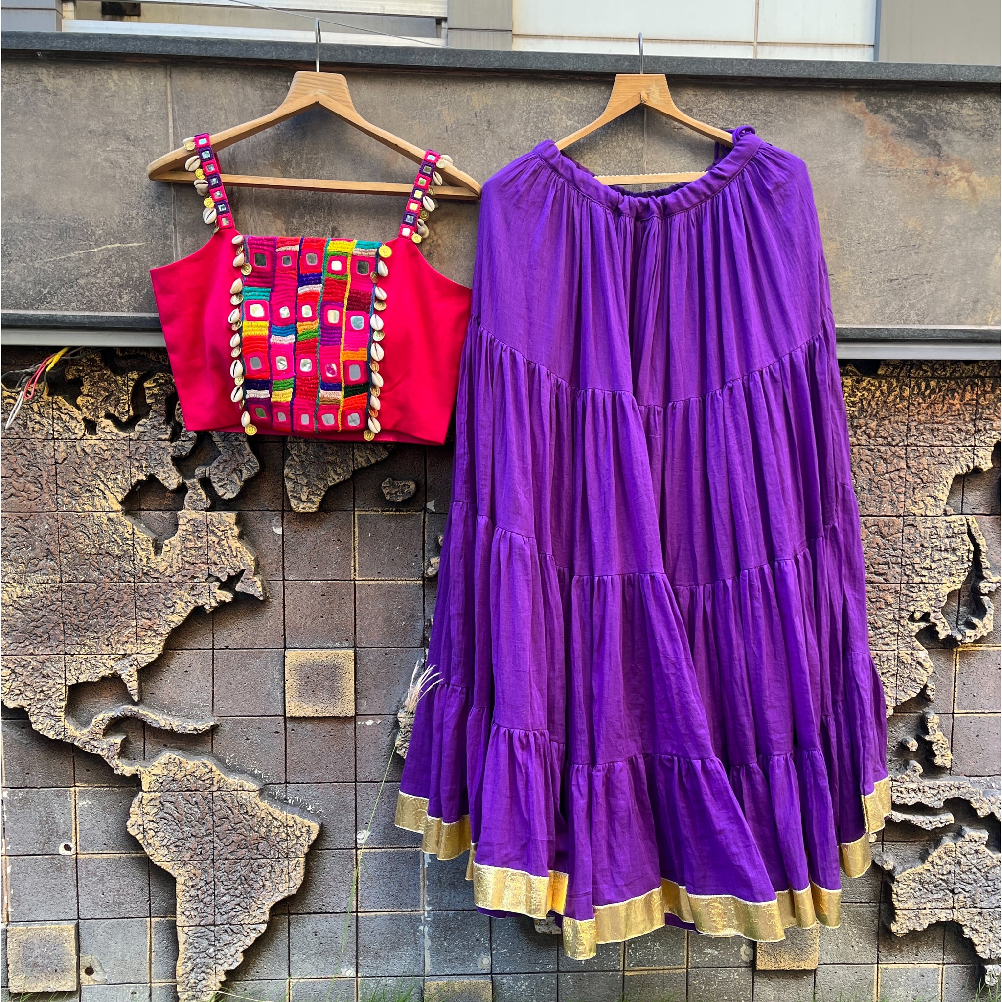 PURPLE AFGHANI CHANIYA CHOLI HANDMADEAHOLIC BY MISHKA