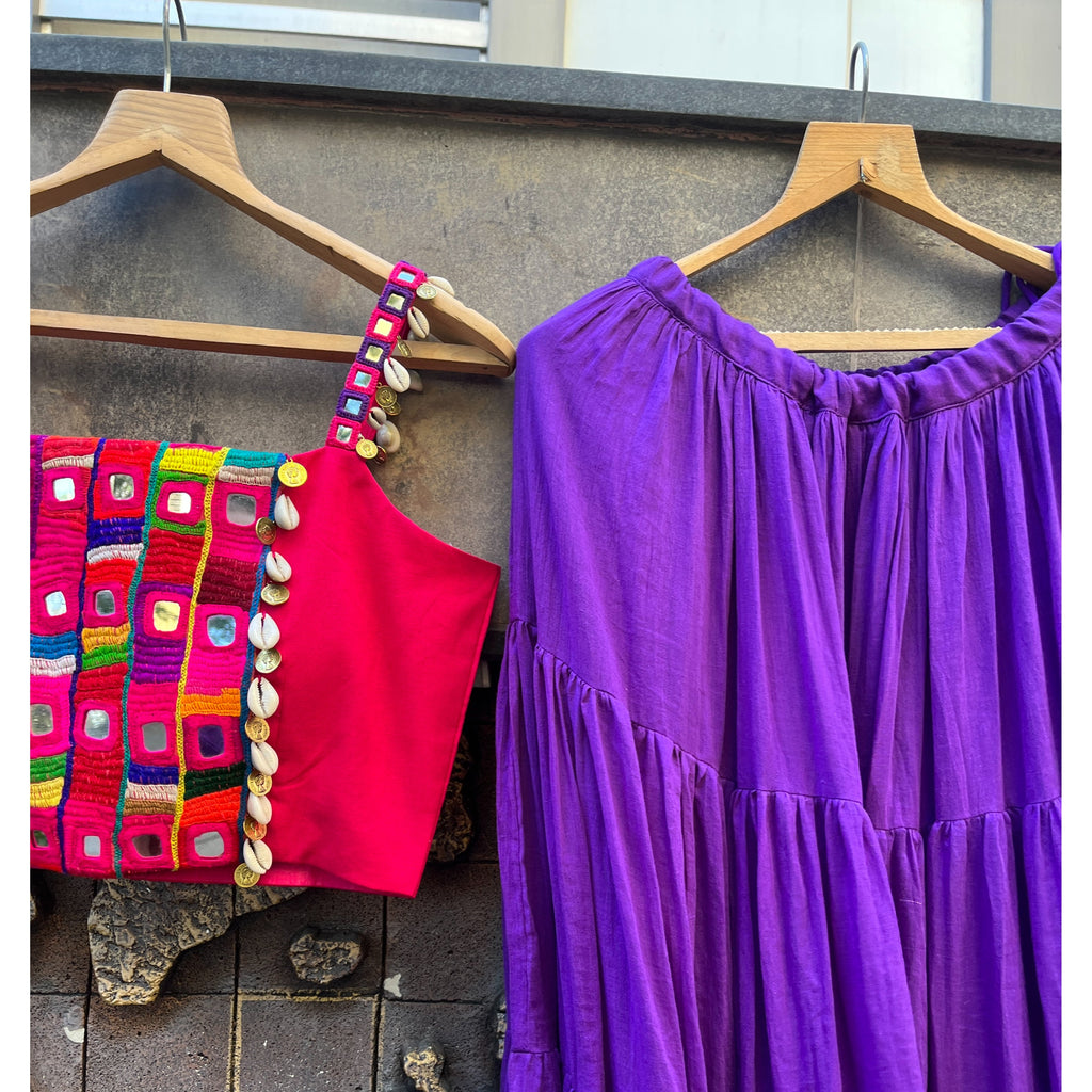 PURPLE AFGHANI CHANIYA CHOLI HANDMADEAHOLIC BY MISHKA