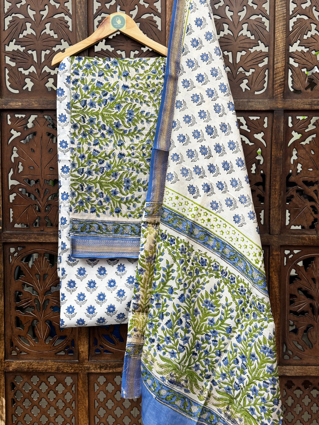 Ethereal Botanica: Maheshwari Silk & Handblock Suit Set HANDMADEAHOLIC BY MISHKA