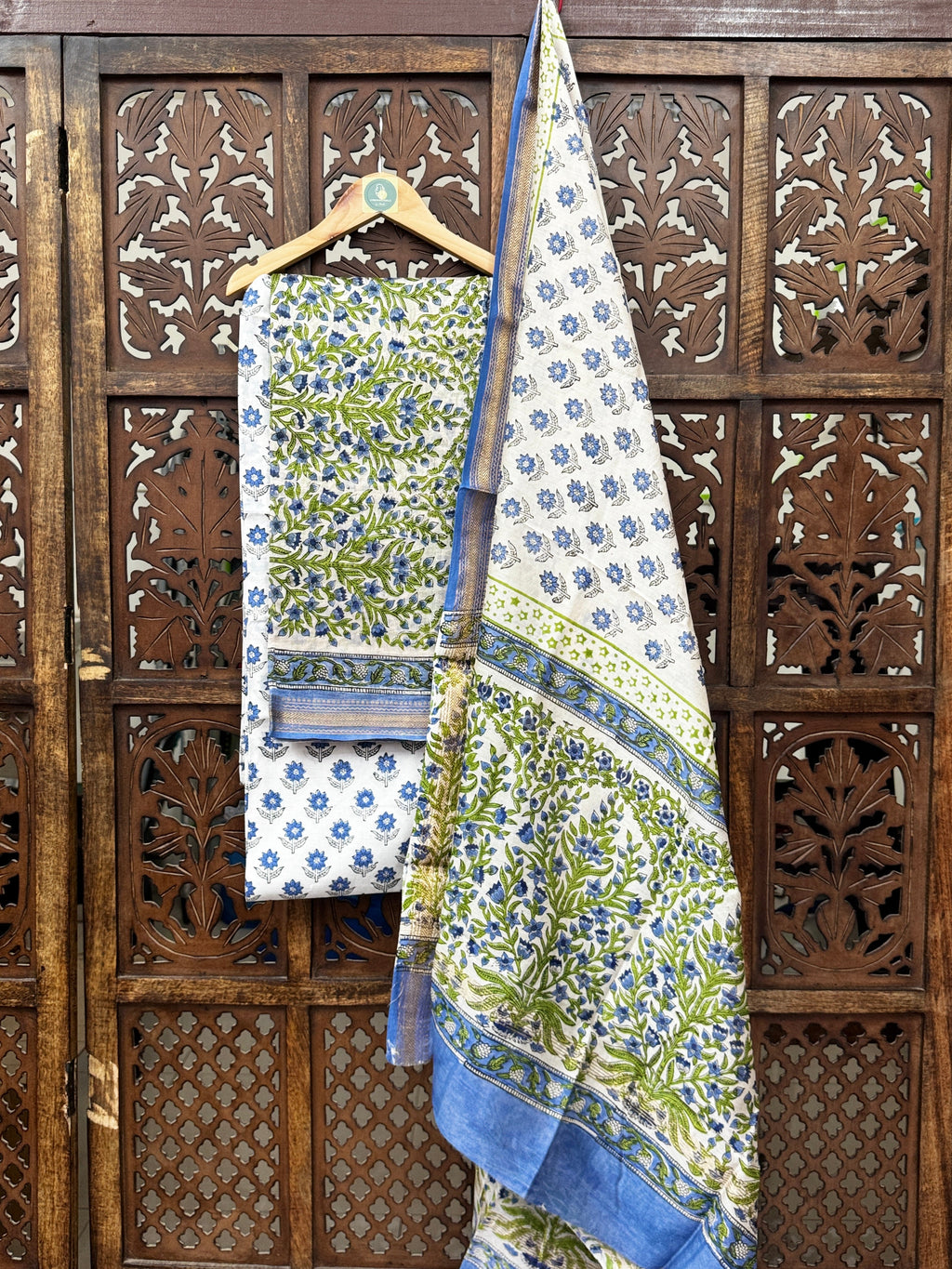 Ethereal Botanica: Maheshwari Silk & Handblock Suit Set HANDMADEAHOLIC BY MISHKA
