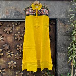 BOHO YELLOW A-LINE DRESS HANDMADEAHOLIC BY MISHKA