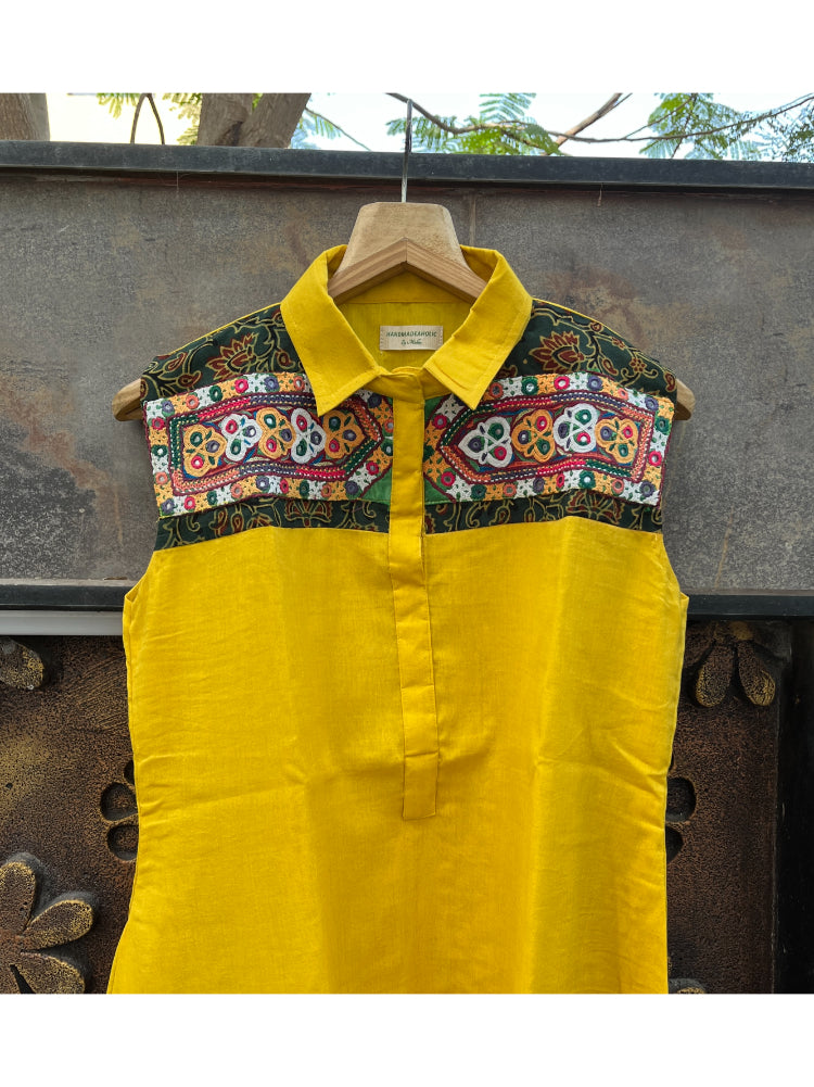 BOHO YELLOW A-LINE DRESS HANDMADEAHOLIC BY MISHKA