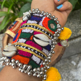 BANJARA HAND CUFFS WITH TUSSLES BANGLE HANDMADEAHOLIC BY MISHKA