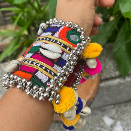 BANJARA HAND CUFFS WITH TUSSLES BANGLE HANDMADEAHOLIC BY MISHKA