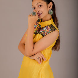 BOHO YELLOW A-LINE DRESS HANDMADEAHOLIC BY MISHKA