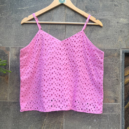 PINK SCHIFFLY CAMI TOP HANDMADEAHOLIC BY MISHKA