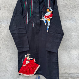 BLACK GAMTHI BOYS KURTA