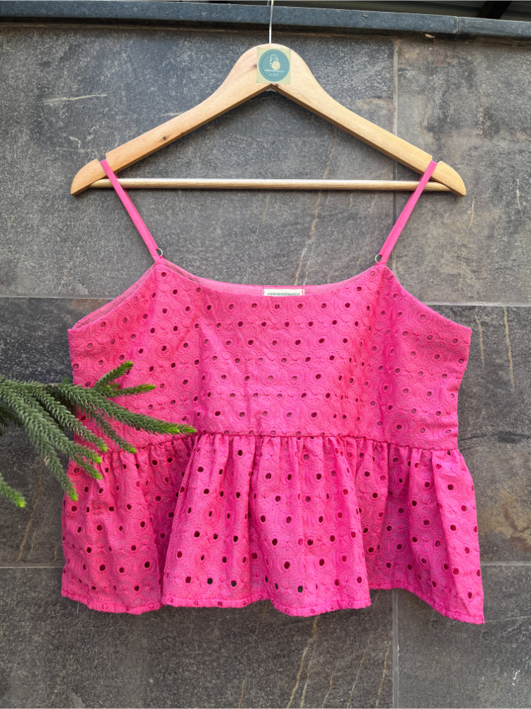 PINK FRILL CAMI TOP HANDMADEAHOLIC BY MISHKA