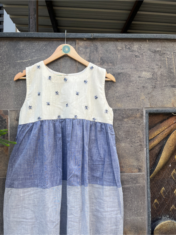 BLUE STRIPE MIDI DRESS HANDMADEAHOLIC BY MISHKA
