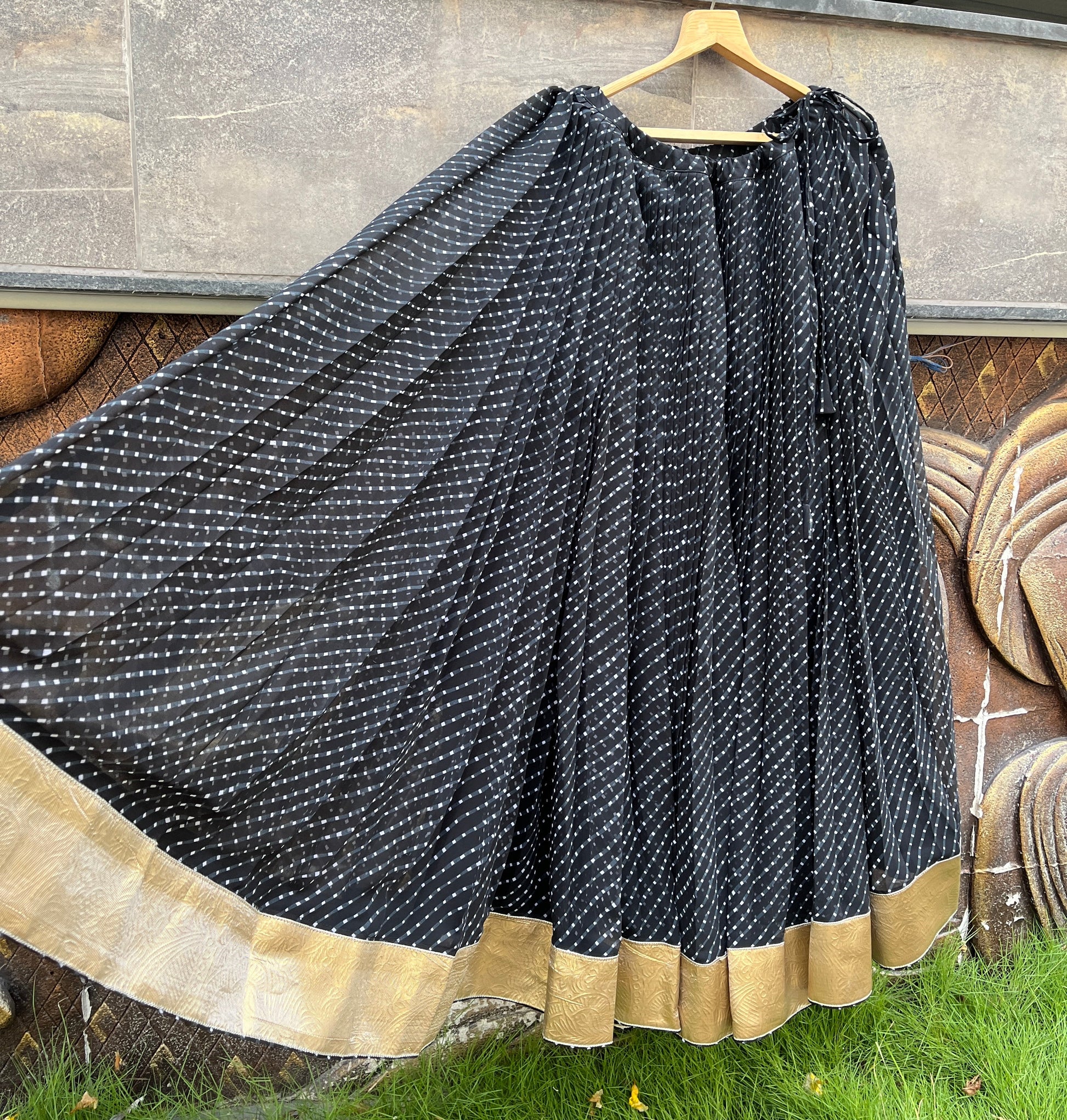 BLACK LAHERIYA SKIRT HANDMADEAHOLIC BY MISHKA