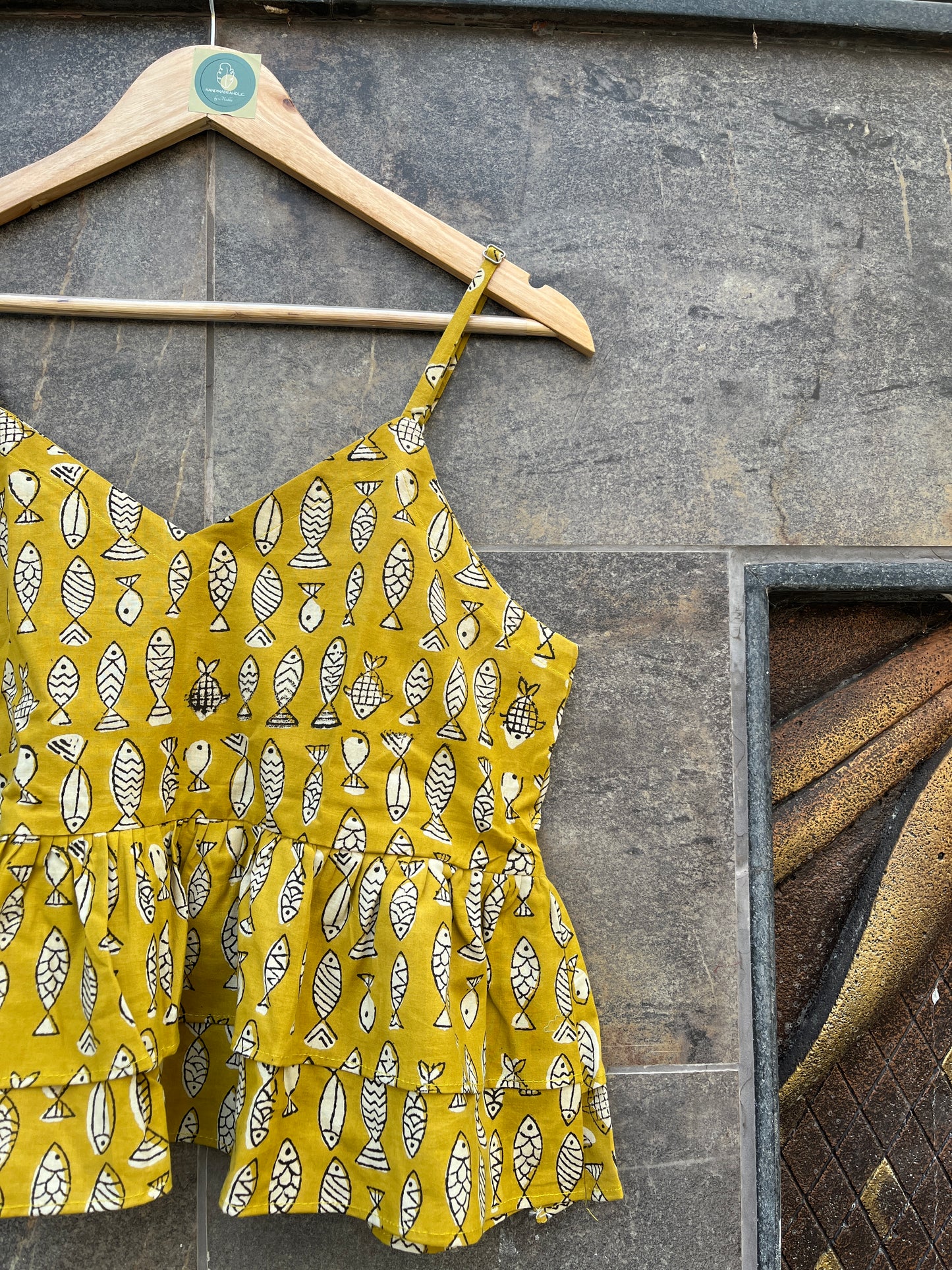 FISH HANDBLOCK CAMI TOP HANDMADEAHOLIC BY MISHKA