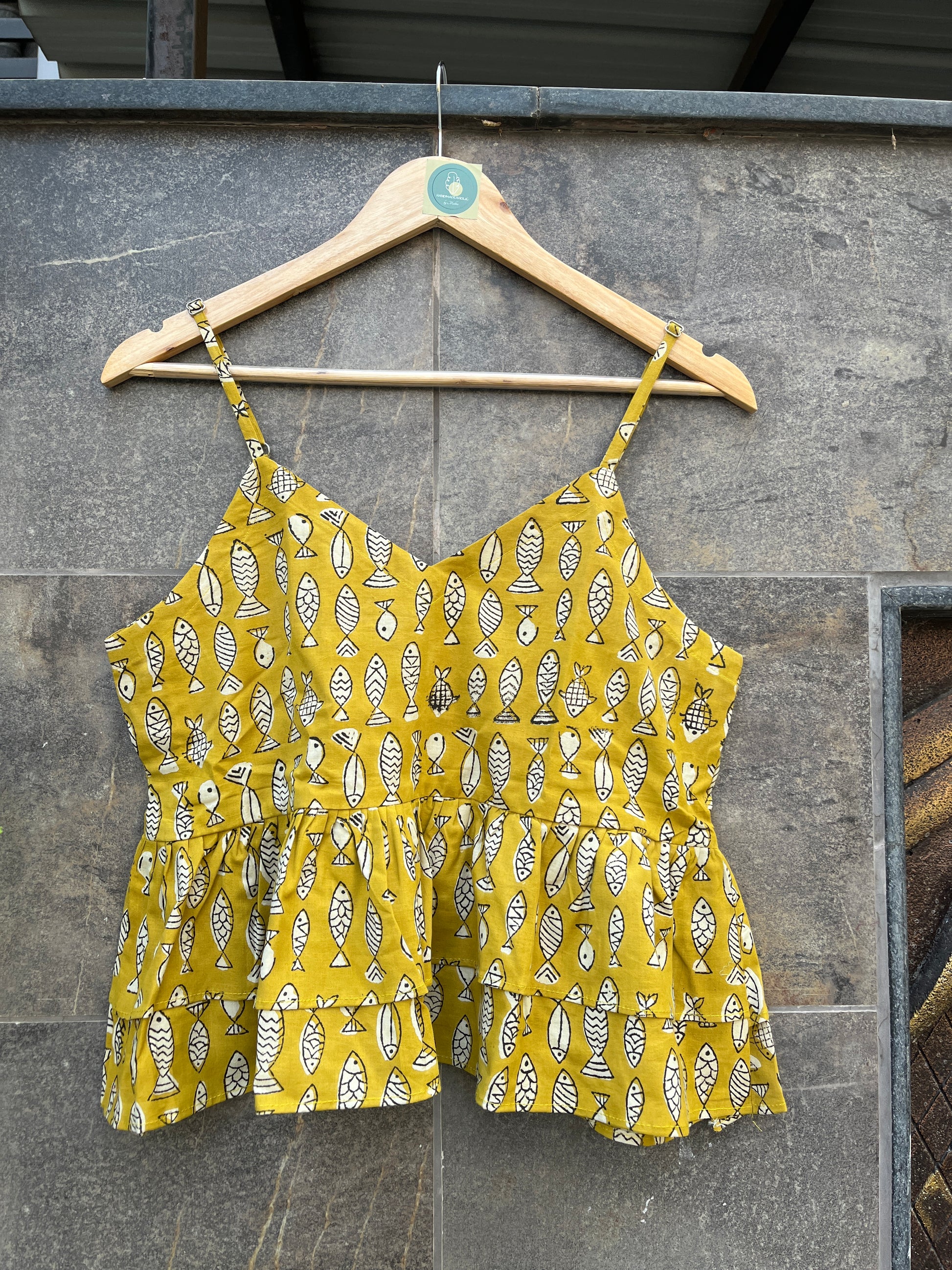FISH HANDBLOCK CAMI TOP HANDMADEAHOLIC BY MISHKA
