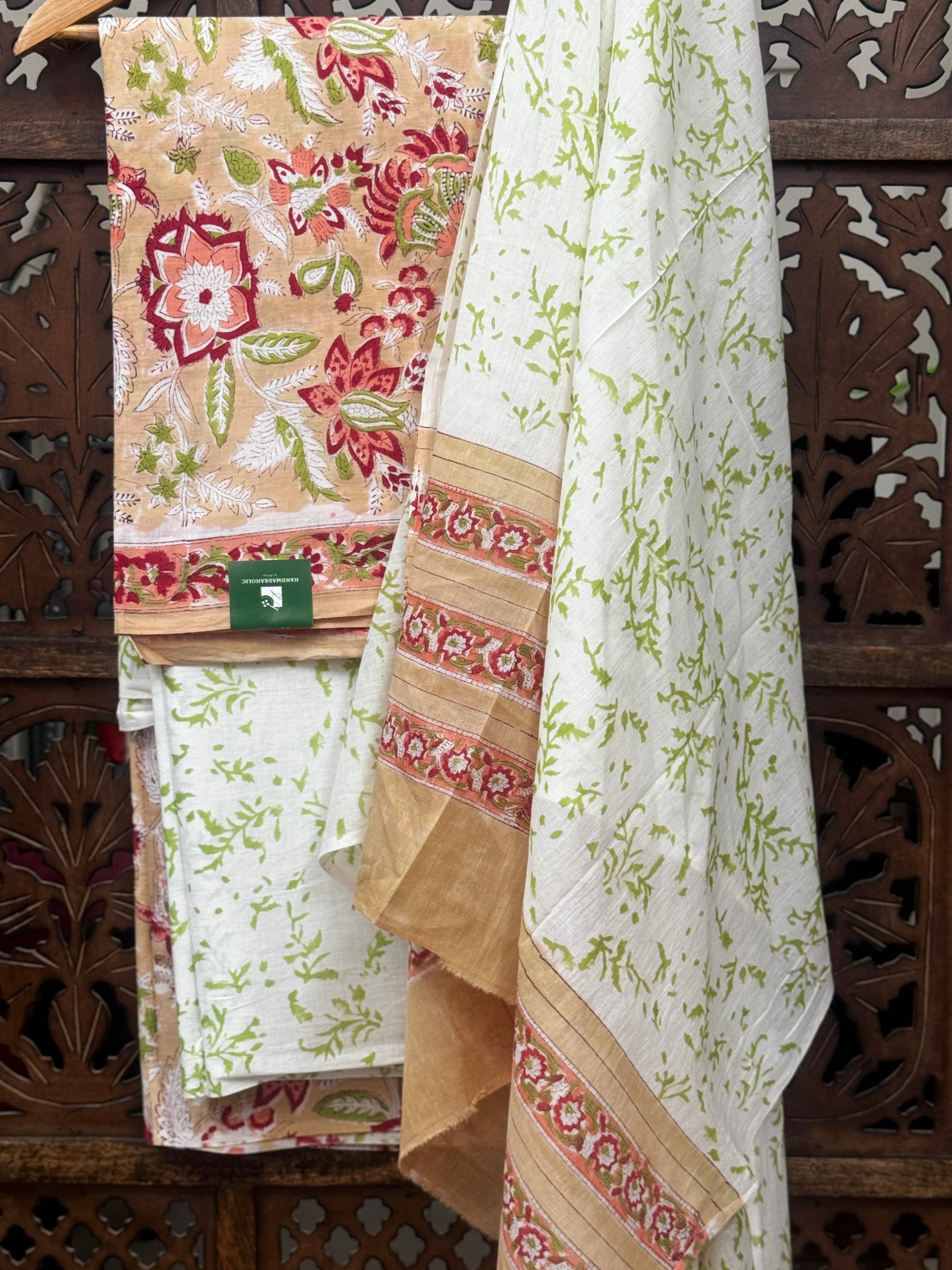 Amber Flora Handblock Printed Cotton Suit Set HANDMADEAHOLIC BY MISHKA