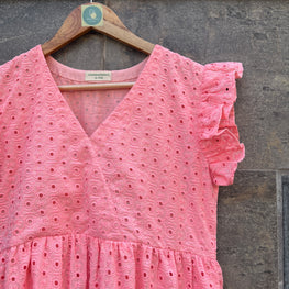 PEACH SCHIFFLY SMOCK DRESS HANDMADEAHOLIC BY MISHKA