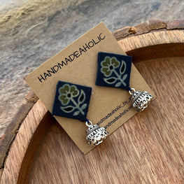 BLUE FLOWER EARRINGS HANDMADEAHOLIC BY MISHKA