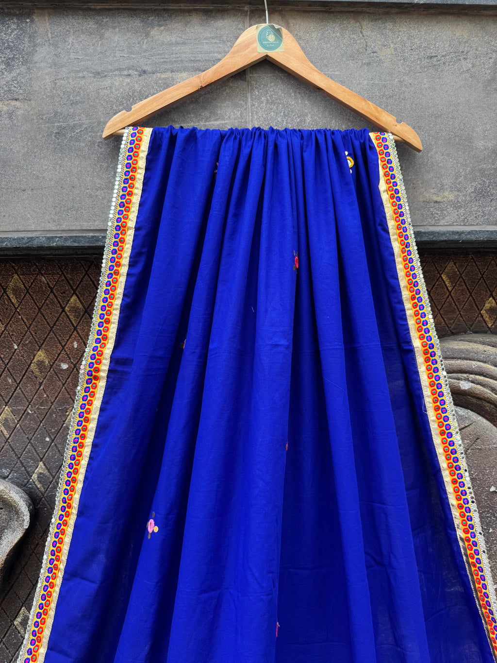 Royal Blue Varajana Dupatta – Mulmul Cotton HANDMADEAHOLIC BY MISHKA