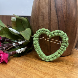 MINT GREEN HEART MACRAME HAIR CLIP HANDMADEAHOLIC BY MISHKA