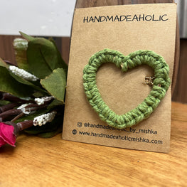 MINT GREEN HEART MACRAME HAIR CLIP HANDMADEAHOLIC BY MISHKA