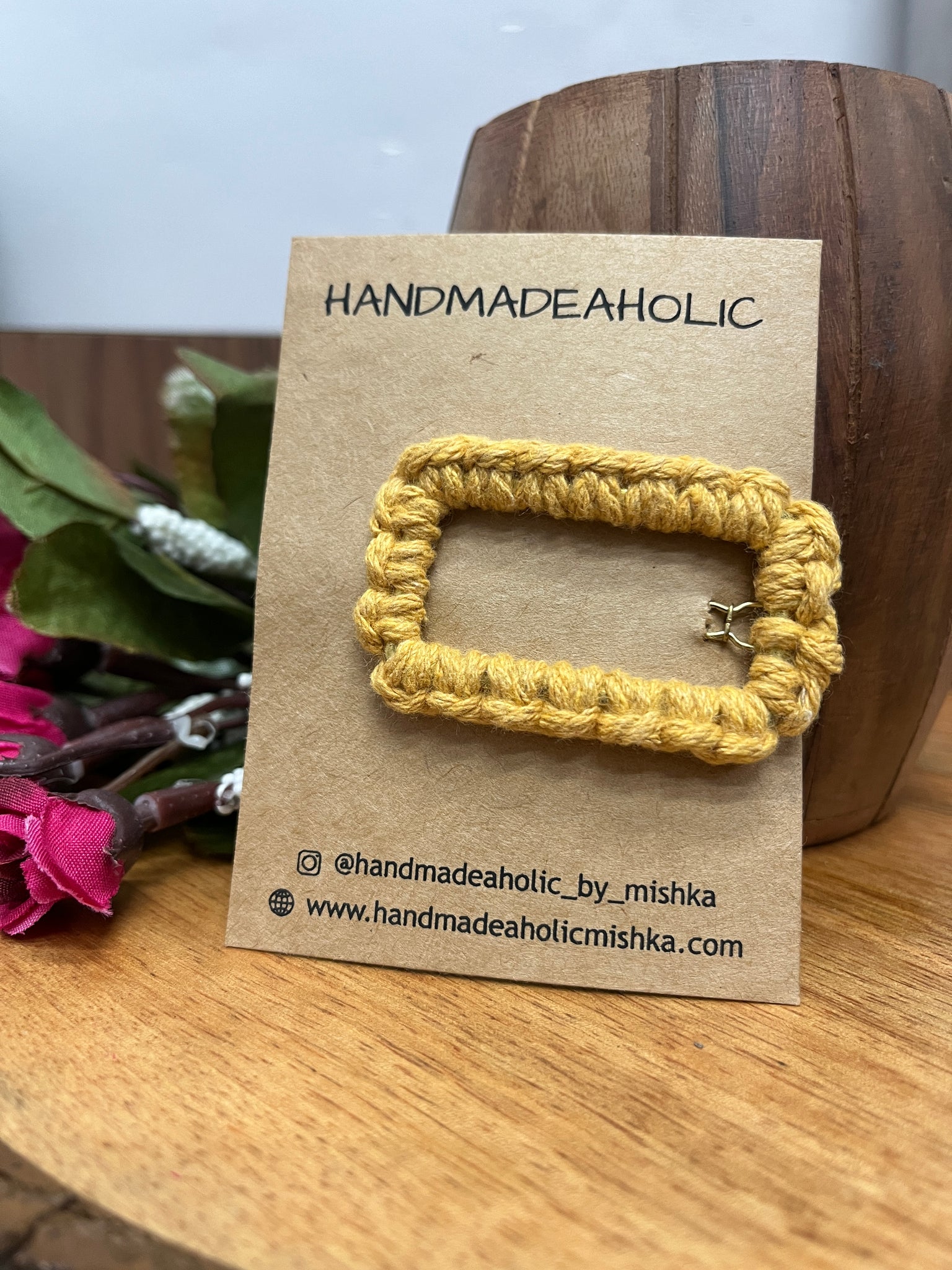 MUSTRAD RECTANGLE MACRAME HAIR CLIP HANDMADEAHOLIC BY MISHKA