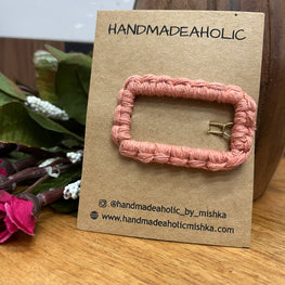 BABY PINK REC MACRAME HAIR CLIP HANDMADEAHOLIC BY MISHKA