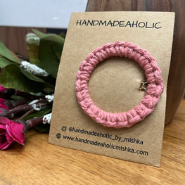 BABY PINK ROUND MACRAME HAIR CLIP HANDMADEAHOLIC BY MISHKA