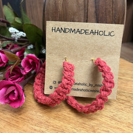 RED BOX MACRAME EARRING HANDMADEAHOLIC BY MISHKA