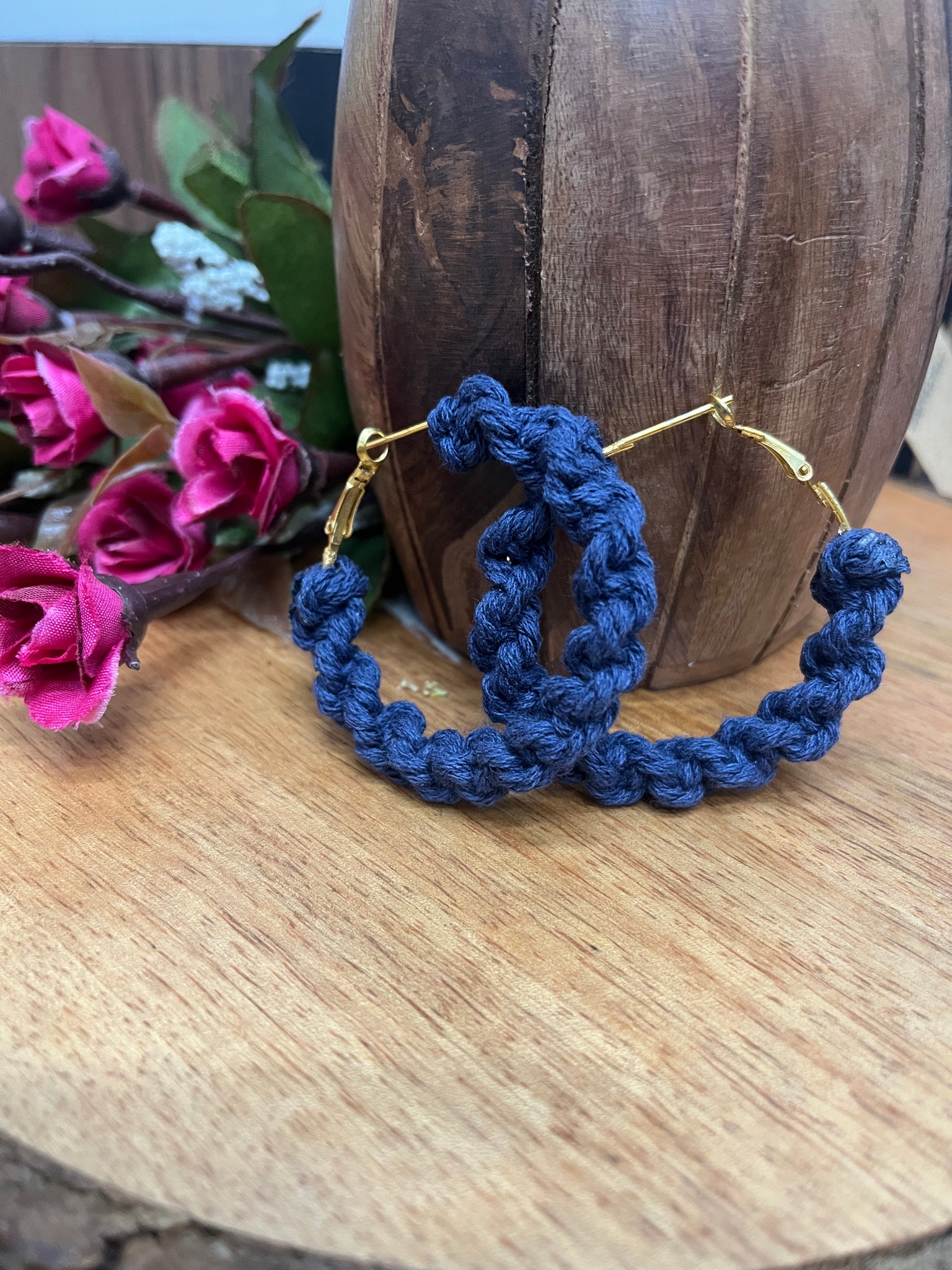 BLUE TWIST MACRAME EARRING HANDMADEAHOLIC BY MISHKA