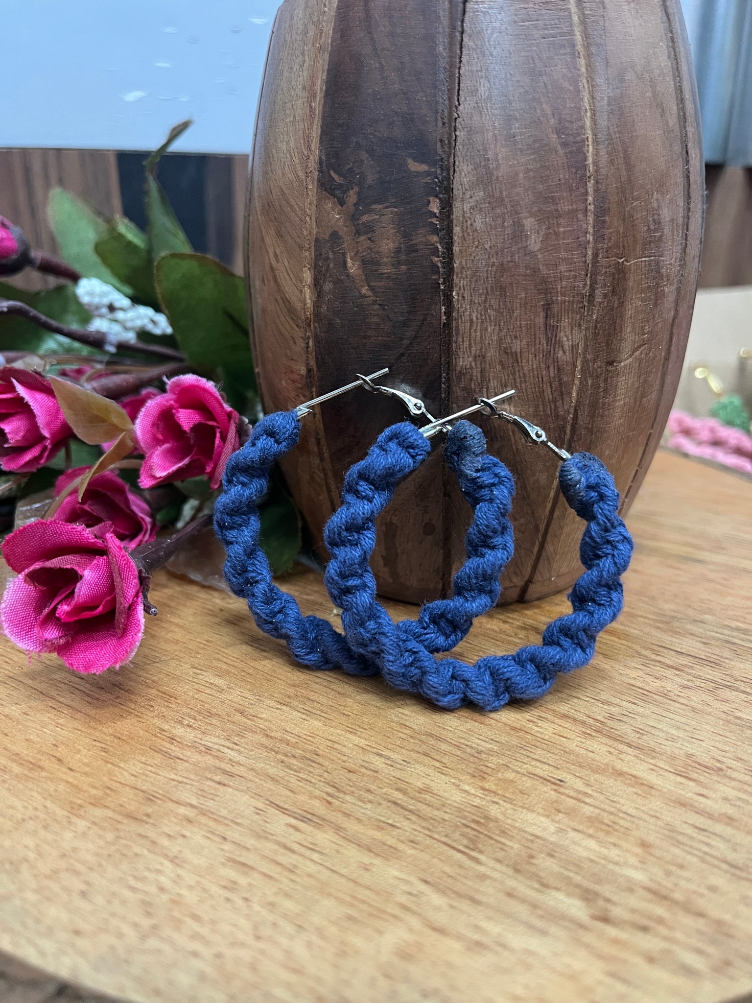 BLUE TWIST MACRAME EARRING HANDMADEAHOLIC BY MISHKA