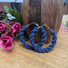 BLUE TWIST MACRAME EARRING HANDMADEAHOLIC BY MISHKA