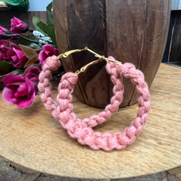 LIGHT PINK BOX MACRAME EARRING HANDMADEAHOLIC BY MISHKA