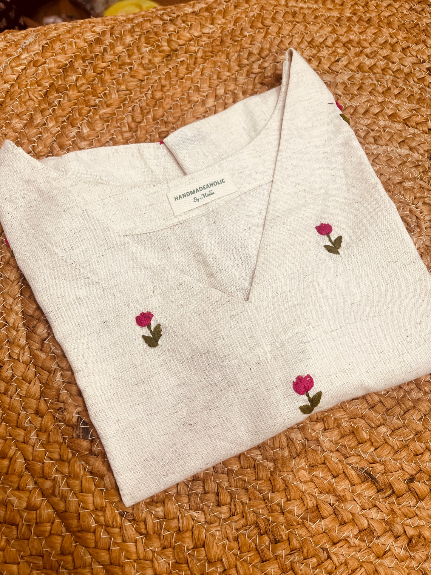 PINK FLOWER TANK TOP HANDMADEAHOLIC BY MISHKA